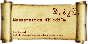 Wasserstrom Ádám névjegykártya